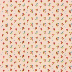 Baumwollstoff Dekostoff rosa weiß Punkte mit Rosen