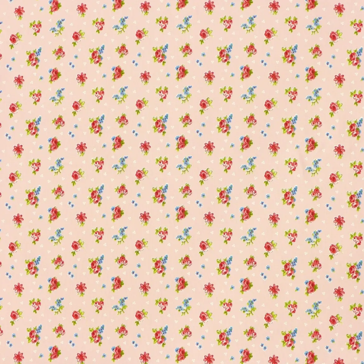 Baumwollstoff Dekostoff rosa weiß Punkte mit Rosen