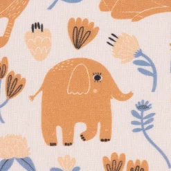 Baumwollstoff Digitaldruck Patchworkstoff Tiere Blumen braun blau 1,40m Breite