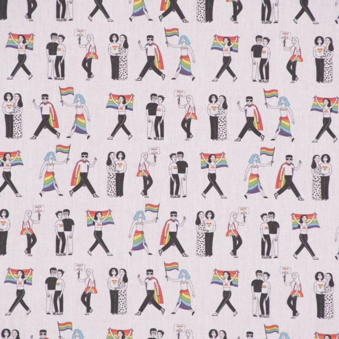 Baumwollstoff Digitaldruck Patchworkstoff Love is Love LGBTQ weiß bunt 1,40m Breite