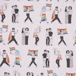 Baumwollstoff Digitaldruck Patchworkstoff Love is Love LGBTQ weiß bunt 1,40m Breite