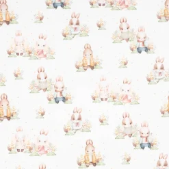 Baumwollstoff Digitaldruck Bunnies Hasen weiß 1,40m Breite