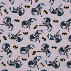 Baumwollstoff Digitaldruck Batman© grau schwarz blau gelb 1,5m Breite