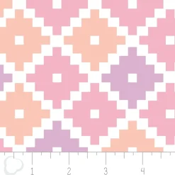 Baumwollstoff Emilia by Camelot Blumen Vierecke Pastell weiß rosa 1,10m Breite