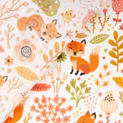 Baumwollstoff Füchse Foxy weiß orange 1,40m Breite