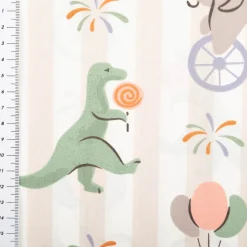 Baumwollstoff Fete Dino Tiger Flamingo Bär Streifen 1,47m Breite