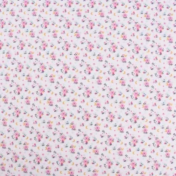 Baumwollstoff FLEDI Blümchen Sterne Mond weiß rosa blau ocker 1,50m Breite