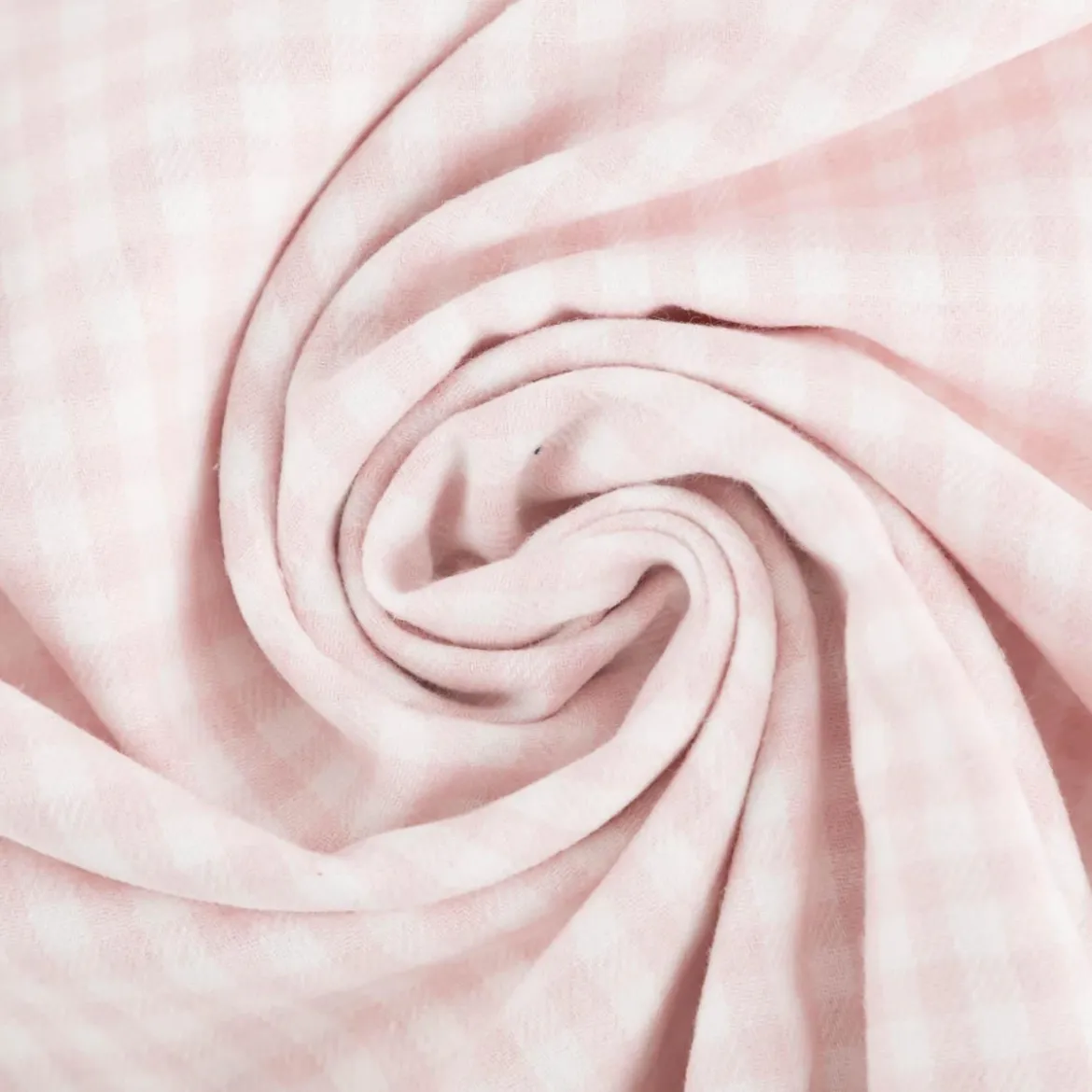 Baumwollstoff gebürstet Karos garngefärbt rosa 1,45m Breite