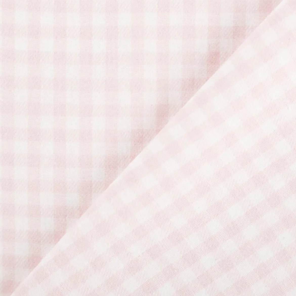 Baumwollstoff gebürstet Karos garngefärbt rosa 1,45m Breite