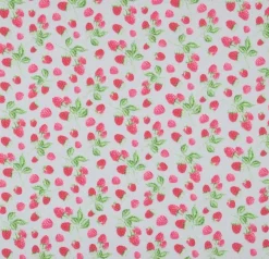 Baumwollstoff Himbeeren hellgrau rosa 1,40m Breite