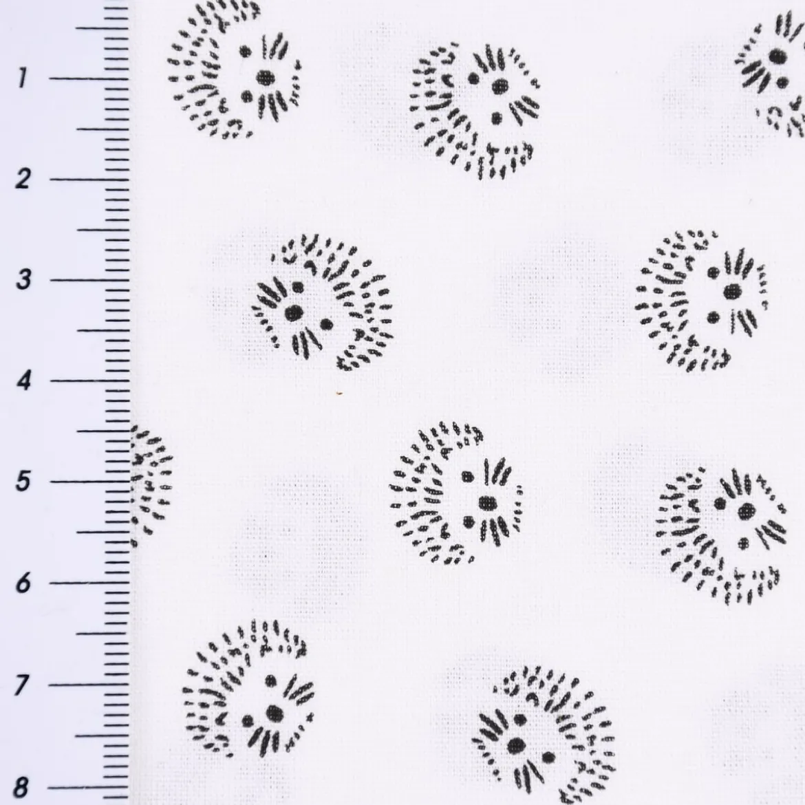 Baumwollstoff Igel weiß schwarz 1,5m Breite