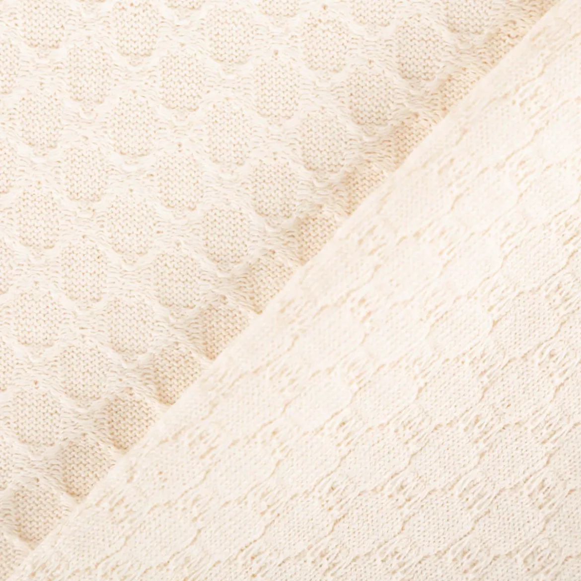Baumwollstoff Jacquard Strickstoff Naturals natur 1,3m Breite