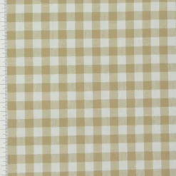 Baumwollstoff kariert weiß beige 9mm 1,4m Breite
