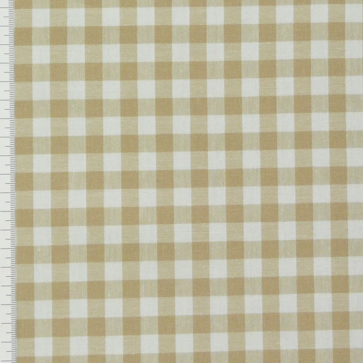 Baumwollstoff kariert weiß beige 9mm 1,4m Breite