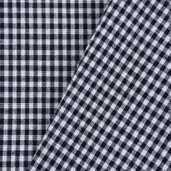Baumwollstoff kariert weiß dunkelblau 2mm