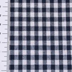 Baumwollstoff kariert weiß dunkelblau 5mm