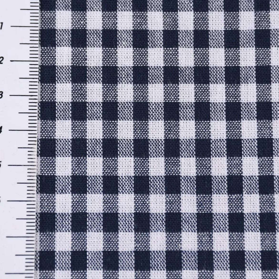 Baumwollstoff kariert weiß dunkelblau 5mm