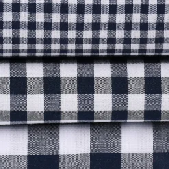 Baumwollstoff kariert weiß dunkelblau 5mm