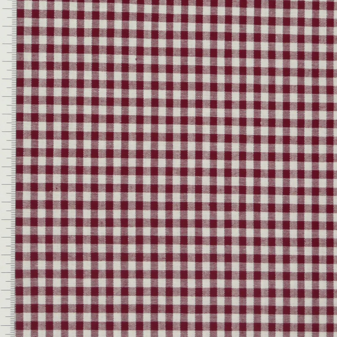 Baumwollstoff kariert weiß dunkelrot 5mm 1,4m Breite