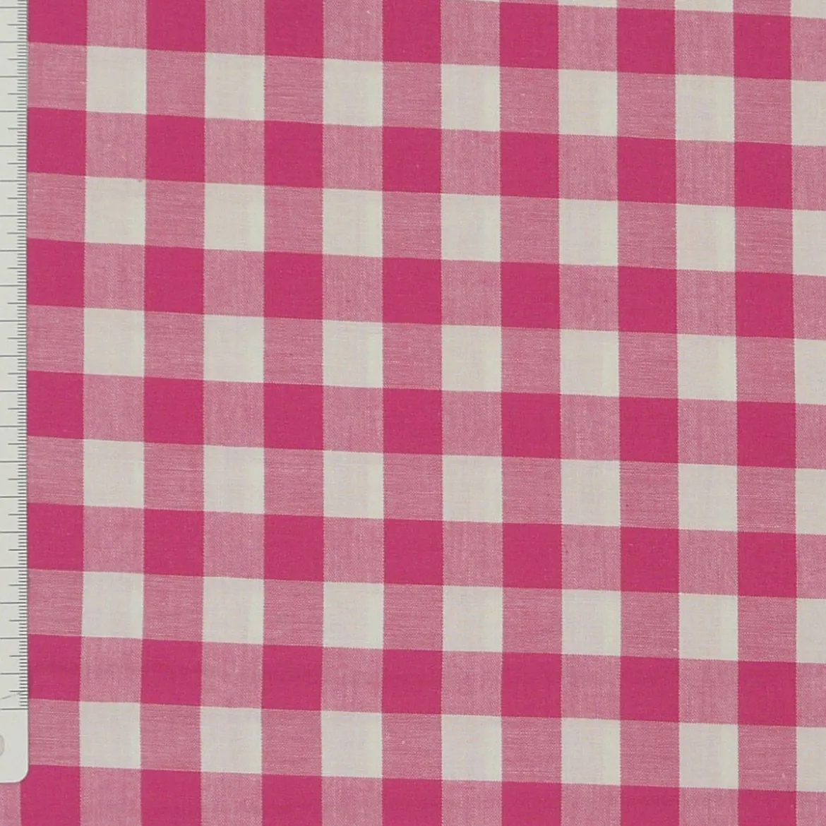 Baumwollstoff kariert weiß pink 16mm