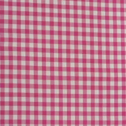 Baumwollstoff kariert weiß pink 16mm