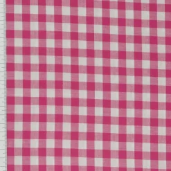 Baumwollstoff kariert weiß pink 9mm