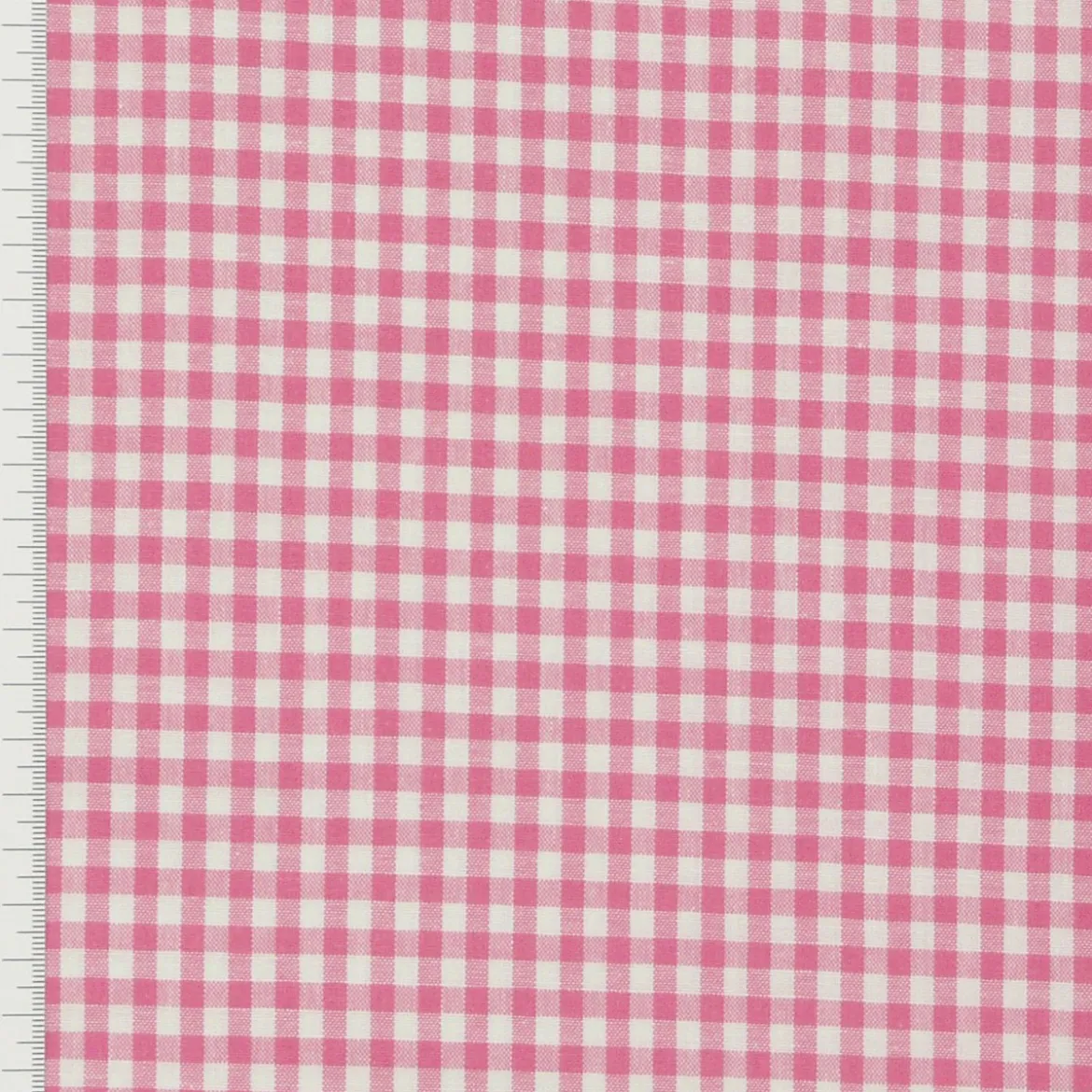 Baumwollstoff kariert weiß rosa 5mm