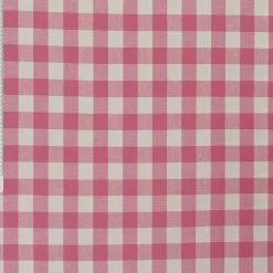 Baumwollstoff kariert weiß rosa 16mm 1,4m Breite