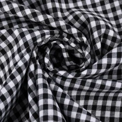 Baumwollstoff kariert weiß schwarz 5mm 1,4m Breite