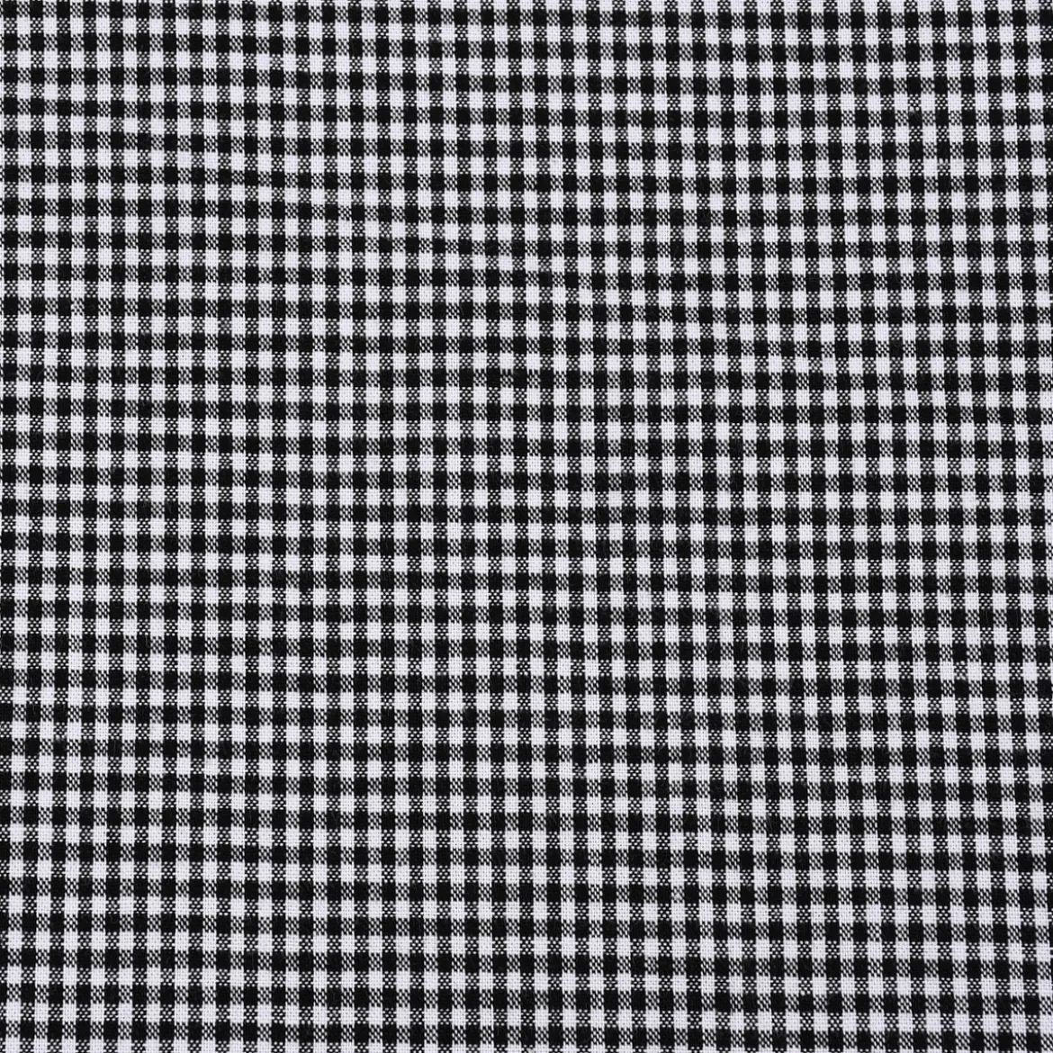Baumwollstoff kariert weiß schwarz 2mm