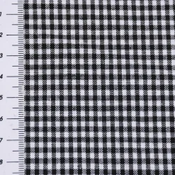 Baumwollstoff kariert weiß schwarz 2mm