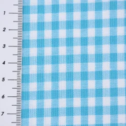 Baumwollstoff kariert weiß türkis 5mm