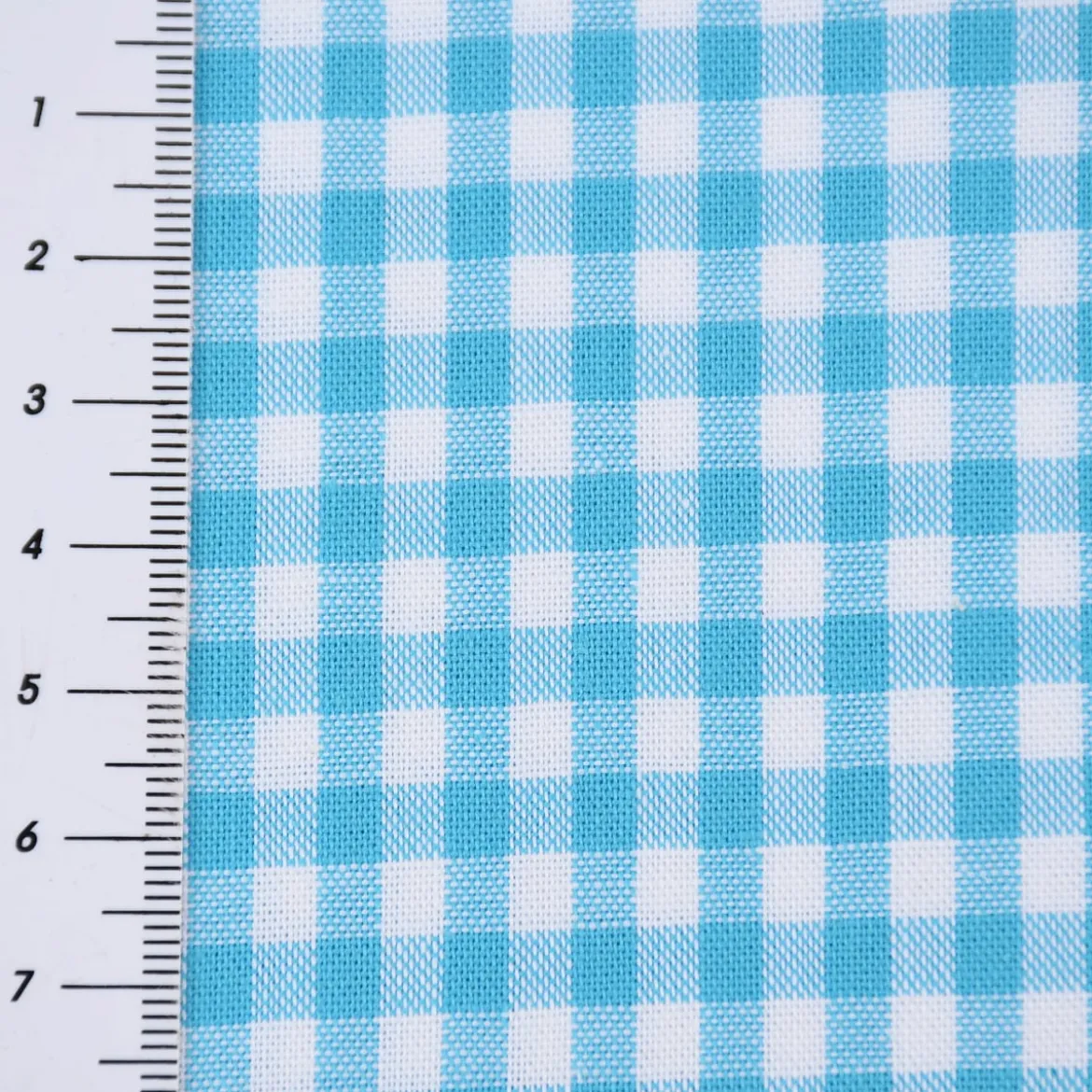 Baumwollstoff kariert weiß türkis 5mm