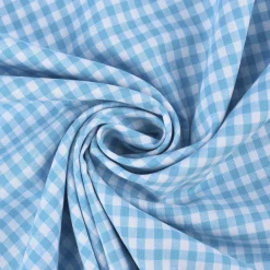 Baumwollstoff kariert weiß türkis 5mm