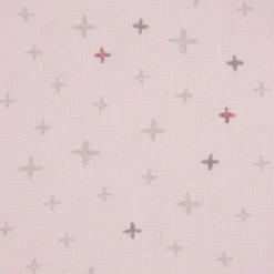 Baumwollstoff Kreuze Sterne rosa grau altrosa 1,40m Breite