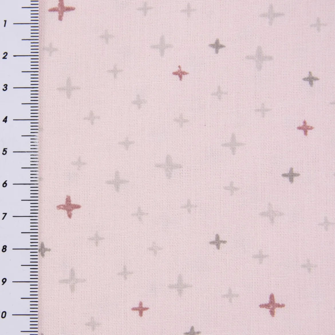 Baumwollstoff Kreuze Sterne rosa grau altrosa 1,40m Breite