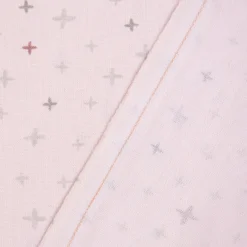 Baumwollstoff Kreuze Sterne rosa grau altrosa 1,40m Breite