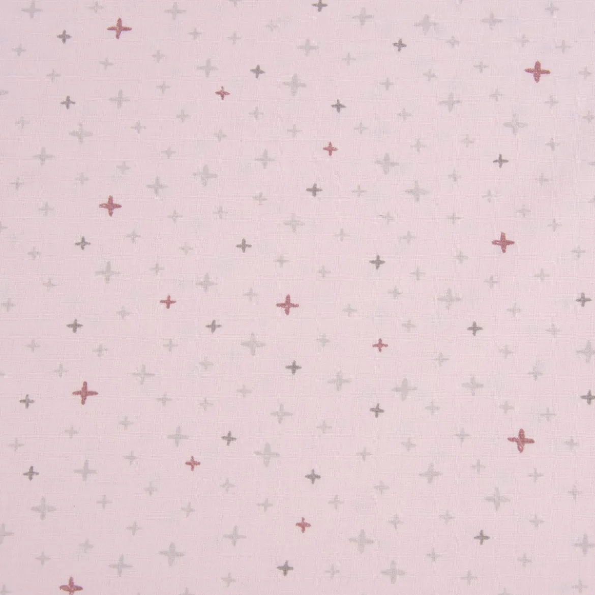 Baumwollstoff Kreuze Sterne rosa grau altrosa 1,40m Breite
