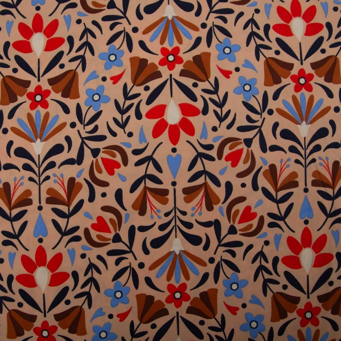 Baumwollstoff Lafleur Scandi Blumen beige 1,47m Breite