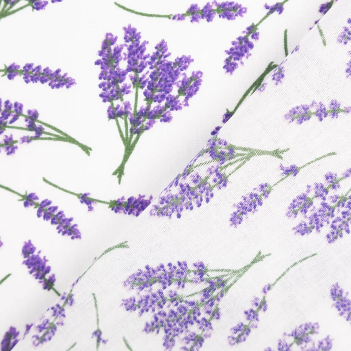 Baumwollstoff Lavendel weiß lila 1,40m Breite