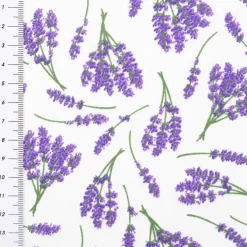 Baumwollstoff Lavendel weiß lila 1,40m Breite