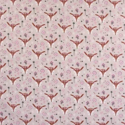 Baumwollstoff LOUNA Reh Boho Blumen hellbeige braun weiß rosa 1,5m Breite
