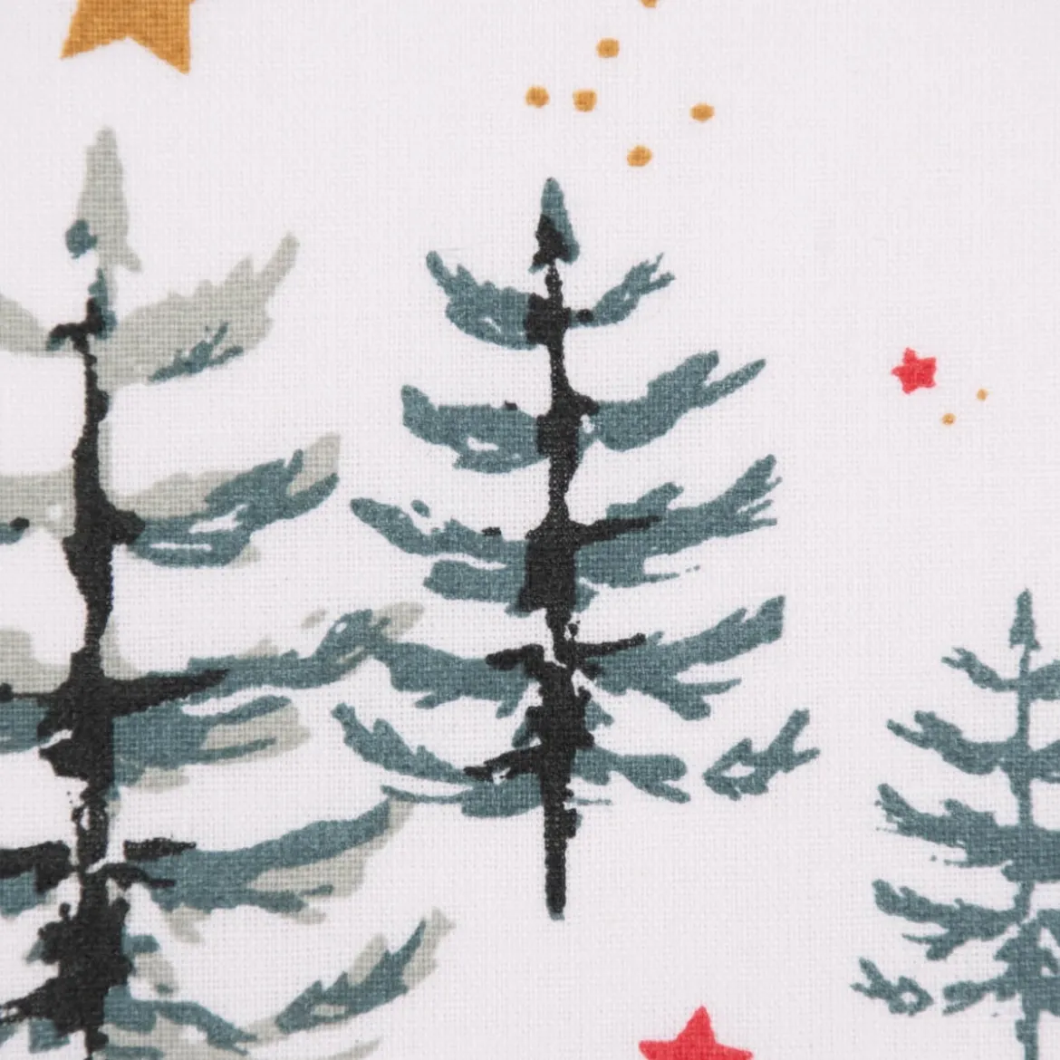 Baumwollstoff LUDWIG Weihnachten Tannenbaum Bär Geschenke weiß grün braun 1,5m Breite