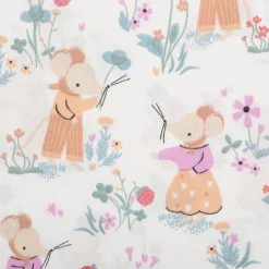Baumwollstoff Mahaut Mäuse Blumen ecru bunt 1,47m Breite