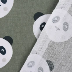Baumwollstoff MAOTEY Pandabär grün weiß schwarz 1,5m Breite