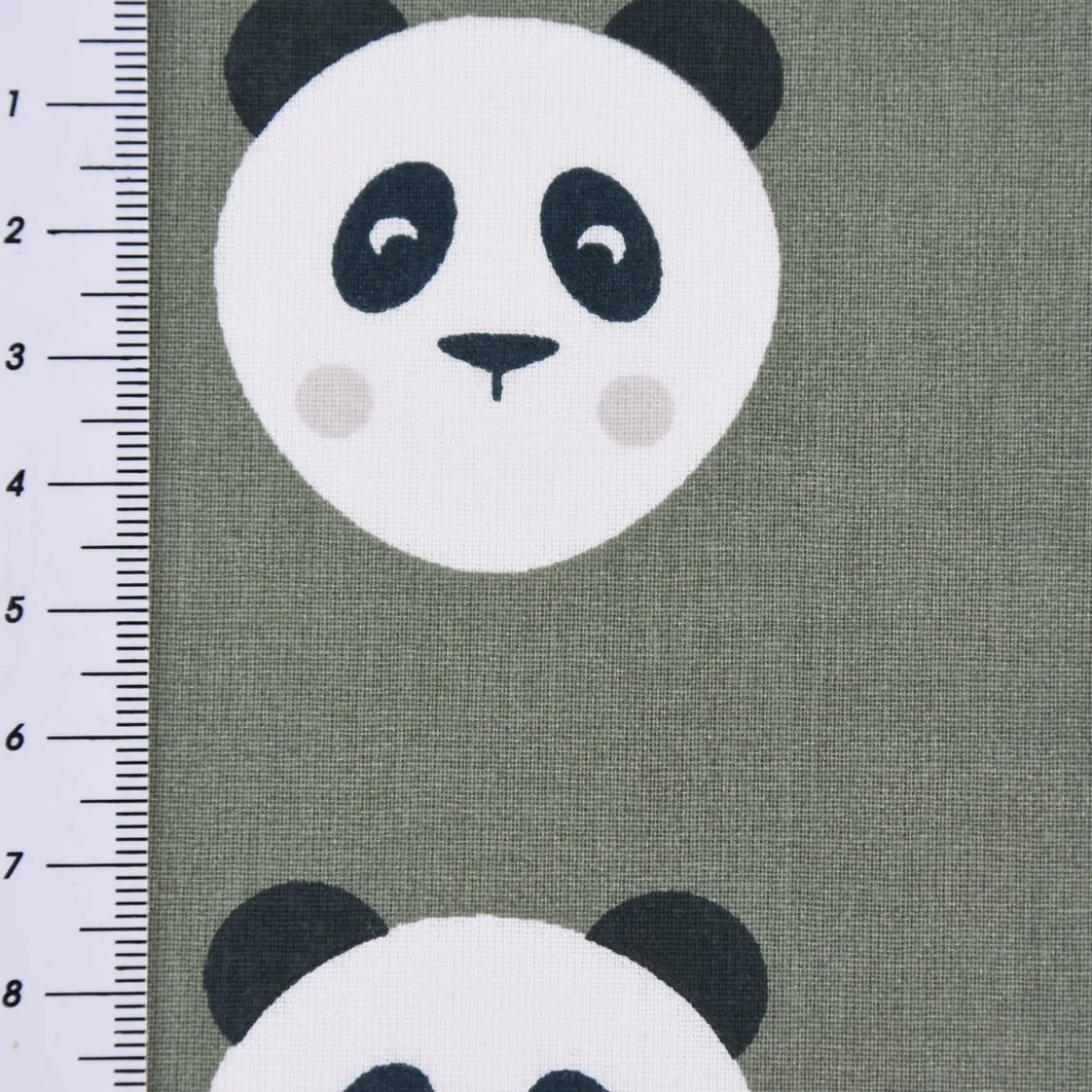 Baumwollstoff MAOTEY Pandabär grün weiß schwarz 1,5m Breite