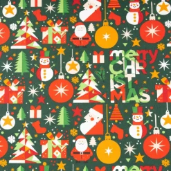 Baumwollstoff Merry Christmas grün rot 1,40m Breite