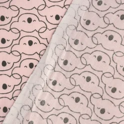 Baumwollstoff MIKOA Koala Kopf rosa dunkelgrau 1,50m Breite