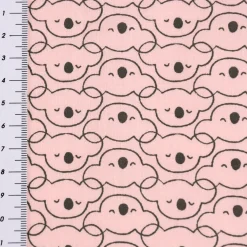 Baumwollstoff MIKOA Koala Kopf rosa dunkelgrau 1,50m Breite