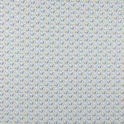 Baumwollstoff MILLY Blumen Sträucher weiß blau gelb 1,5m Breite